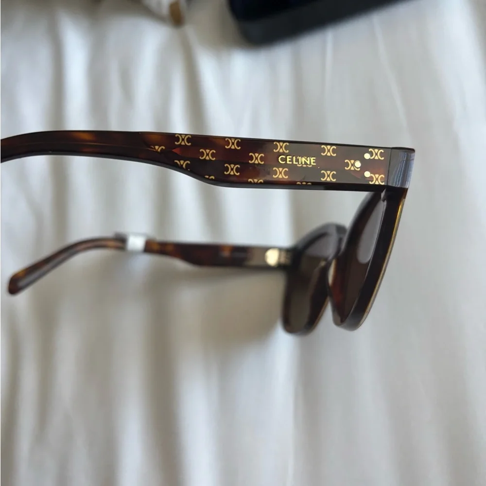 NWT Celine triomphe logo sunglasses brown havana - Picture 9 of 16